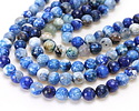 Navy Blue Fire Agate Faceted Round 8mm