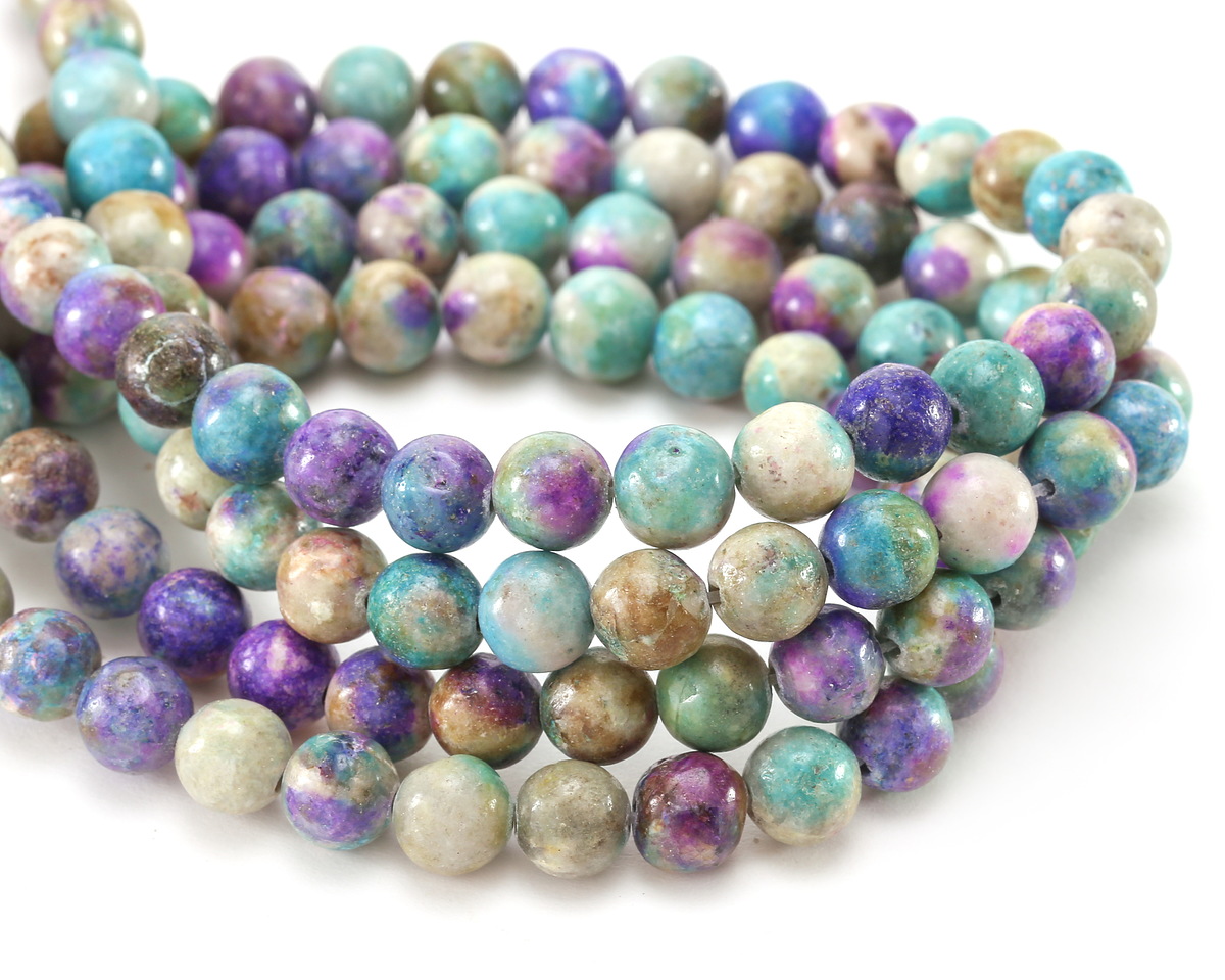 Purple & Turquoise Dolomite Round 8mm