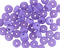 Czech Glass Textured Lilac w/ Purple Wash Heishi 3x6mm