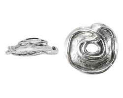Mykonos Antique Silver (plated) Wavy Organic Bead Cap 20mm