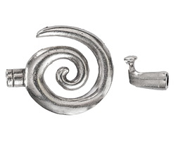 Mykonos Antique Silver (plated) Large Spiral Clasp 43mm