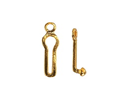 Mykonos Gold (plated) Key Hole Clasp Set 8x22mm