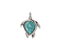 Turquoise Blue Magnesite w/ Silver Finish Sea Turtle Focal 15x19mm