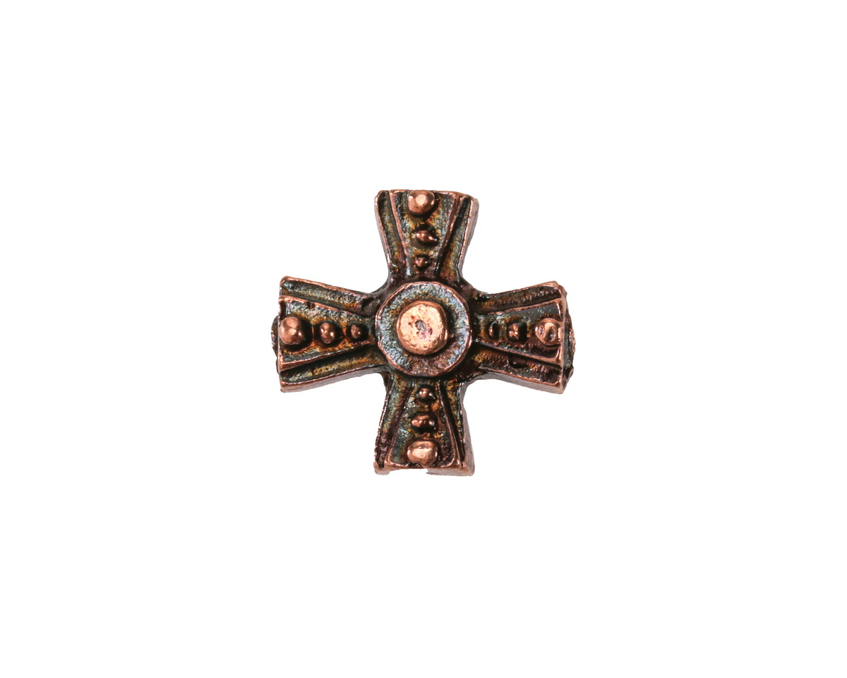 Mykonos Antique Copper (plated) Rosary Celtic Cross 15mm