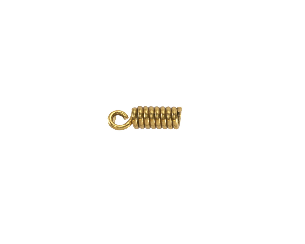Mykonos Solid Brass Coil 1.8mm Cord End 11x3mm