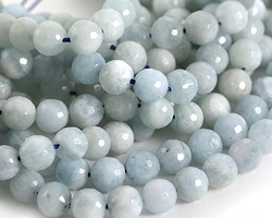 Aquamarine Faceted Round 8mm
