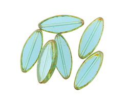 Czech Glass Beach Glass Picasso Horse Eye 18x7mm