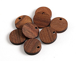 Walnut Wood Coin Focal 15mm