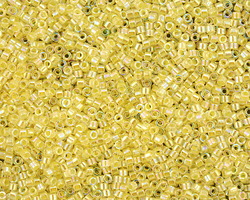 Miyuki Delica Light Yellow Lined Crystal AB (DB0053) 11/0 Seed Bead