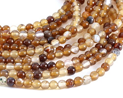 Brown Line Agate Round 4mm