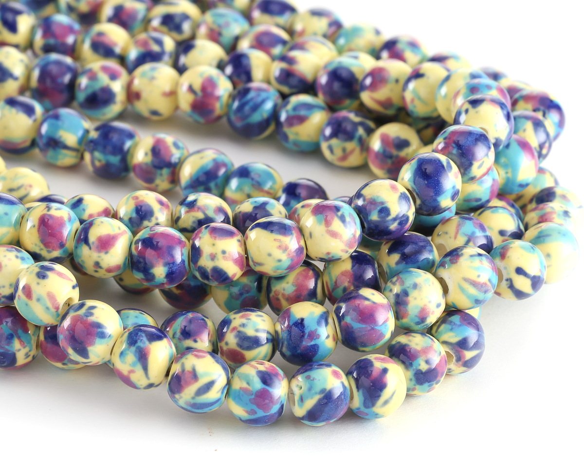 Ceramic Retro Summer Round 10mm