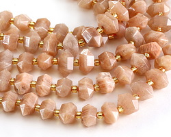 Peach Moonstone Side-Drilled Point 6x11mm