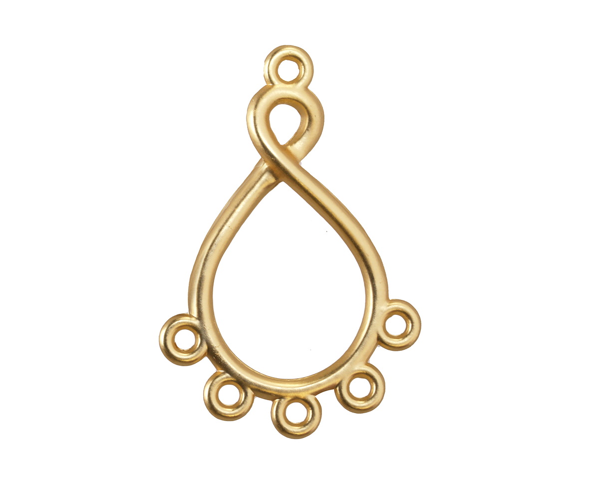 Satin Hamilton Gold (plated) Twisted Teardrop Chandelier Focal 34x22mm