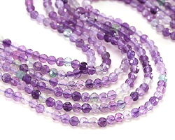 Purple Fluorite (AA) Microfaceted Round 3mm