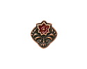 TierraCast Antique Copper (plated) Red Enamel Flower Square Button 14x15mm