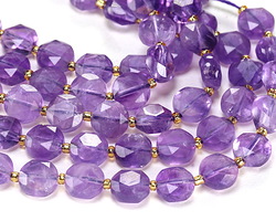 Amethyst (light - A) Faceted Star Coin 8mm