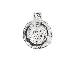 Mykonos Silver (plated) Ancient Floral Medallion Pendant 19x25mm