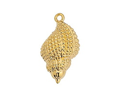 24K Gold (plated) Spiky Conch Focal 15x30mm