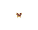 24K Gold (plated) Pink Glitter Enamel Butterfly Bead 7x9mm