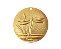Vintaj Solid Brass Dragonfly Pond Coin 27mm