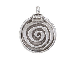 Mykonos Antique Silver (plated) Spiral Pendant 29x37mm