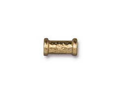 TierraCast Gold (plated) Hammered Tube 11x6mm