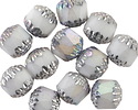 Czech Glass White AB w/ Silver Finish Lantern 10mm