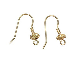Satin Hamilton Gold (plated) Bali Earwire 21x20mm