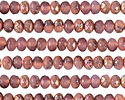 Czech Glass Matte Textured Pink Opal w/ Metallic Rainbow Fire Polished Rondelle 3x5mm