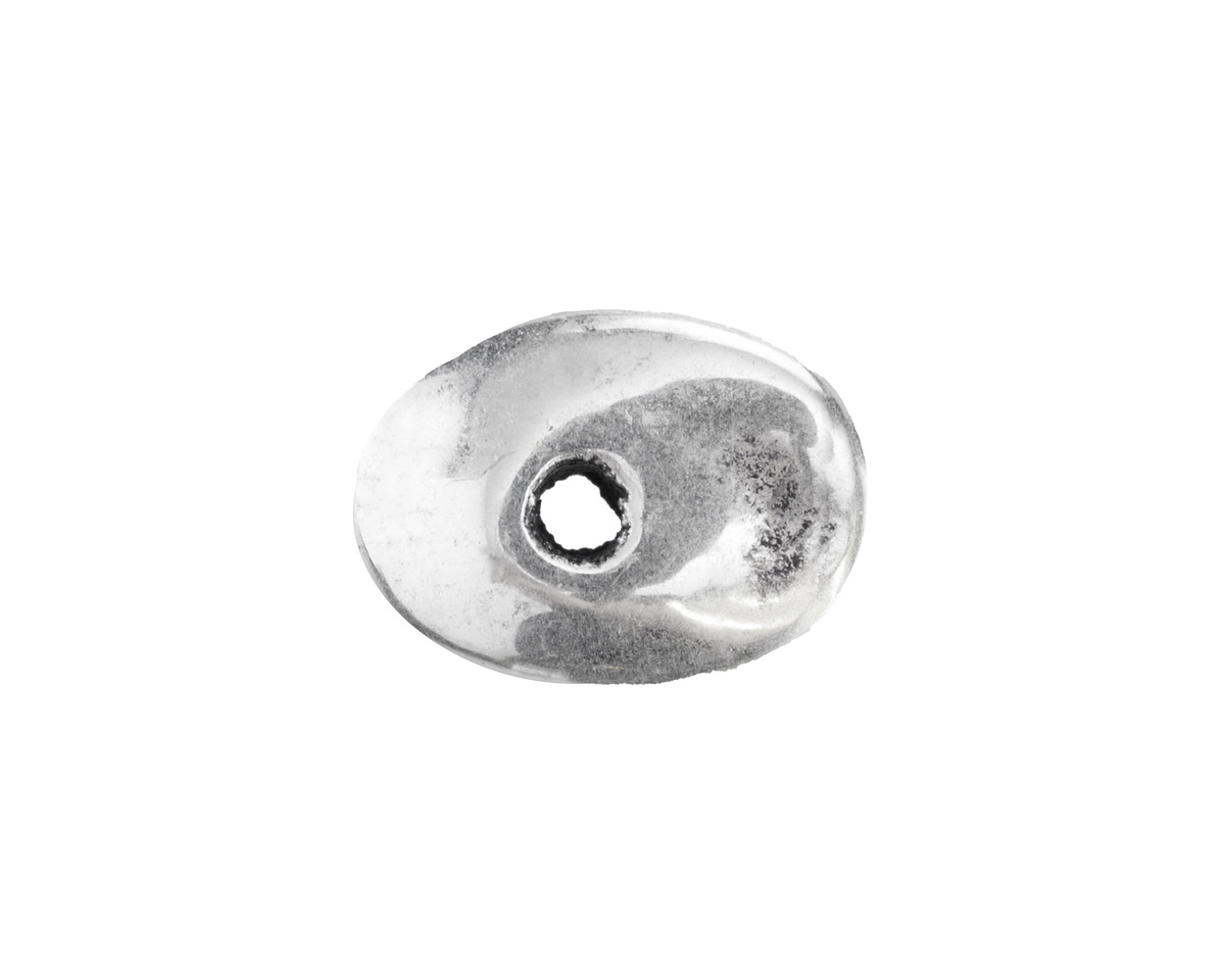 Mykonos Metalized Ceramic Antique Silver Oval Washer 15-19mm
