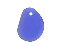 Royal Blue Beach-Style Glass Large Pebble Pendant 23-25x27-33mm