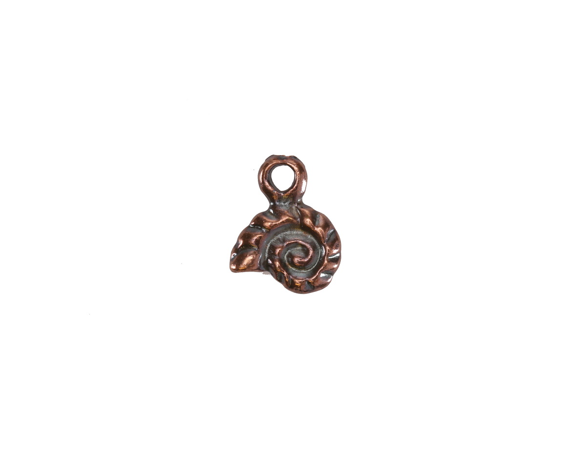 Mykonos Antique Copper (plated) Tiny Nautilus Charm 9x11mm