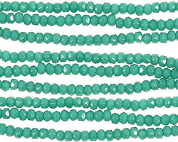 Czech Glass Turquoise Fire Polished Rondelle 2x3mm