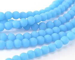 Forget Me Not Beach-Style Glass Round 8mm