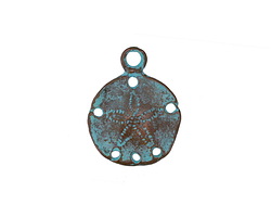 Mykonos Copper (plated) Patina Smooth Sand Dollar Charm 20mm