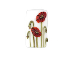 Grace Lampwork Poppy Fields Kalera 19-20x38-39mm