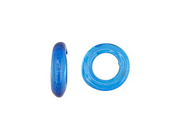African Recycled Glass Capri Blue Dogon Mini Ring 10-14mm