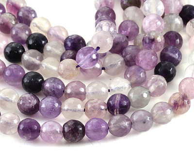 Rainbow Fluorite Faceted Round 8mm