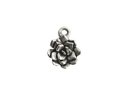 Nunn Design Antique Silver (plated) Small Succulent Charm 12x15mm
