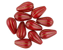 Czech Glass Bronzed Cherry Melon Teardrop 13x7mm