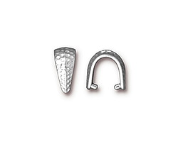 TierraCast White Bronze (plated) Small Hammertone Pinch Bail 6x12mm