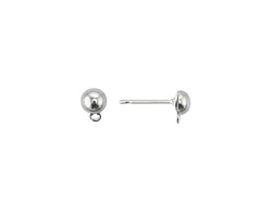 Stainless Steel Hemisphere w/ Loop Post Earring 4mm