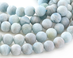 Aquamarine Multi (matte) Round 10-11mm