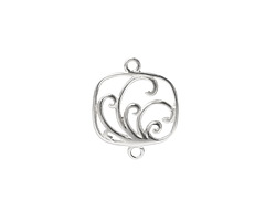 Amoracast Sterling Silver Tidal Wave Curved Square Focal Link 16x14mm