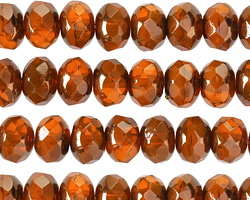 Czech Glass Bronzed Pumpkin Pie Fire Polished Rondelle 6x9mm