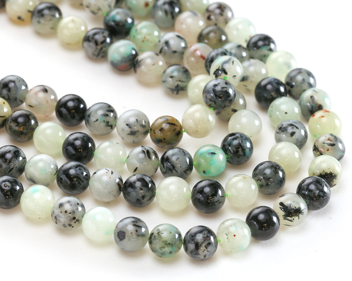 Chrysocolla w/ Tourmaline Round 8mm