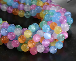 Rainbow Bright Mix Selenite Round 8mm