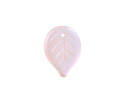Czech Glass Matte Light Rose AB Leaf Drop 18x13mm