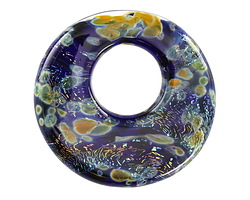 Unicorne Beads Glass Midnight Skies Large Halo Disk 40mm