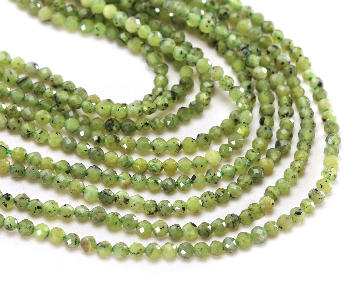 Canadian Jade Microfaceted Round 2mm